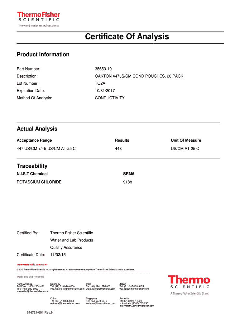 Certificate Of Analysis Form – Fill Out And Sign Printable Pdf Template |  Signnow With Certificate Of Analysis Template