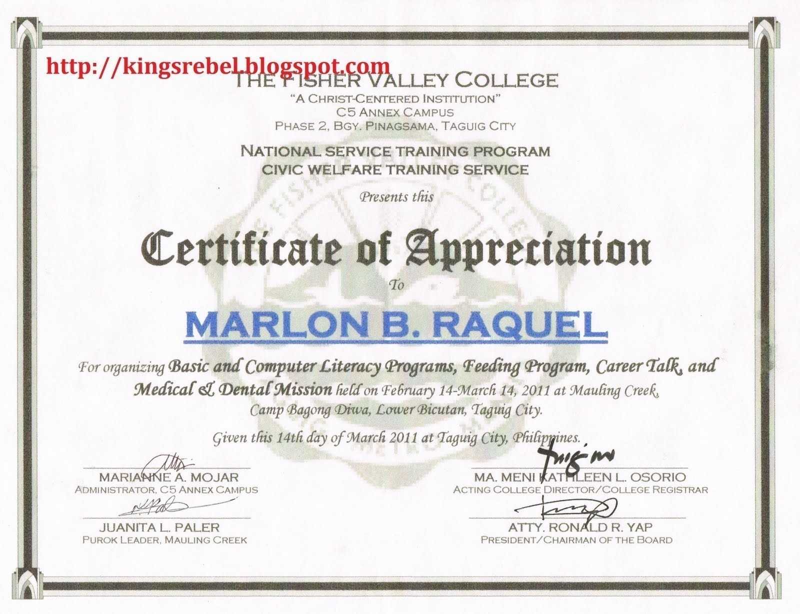 Certificate Of Appreciation Citation – Calep.midnightpig.co Within Pageant Certificate Template