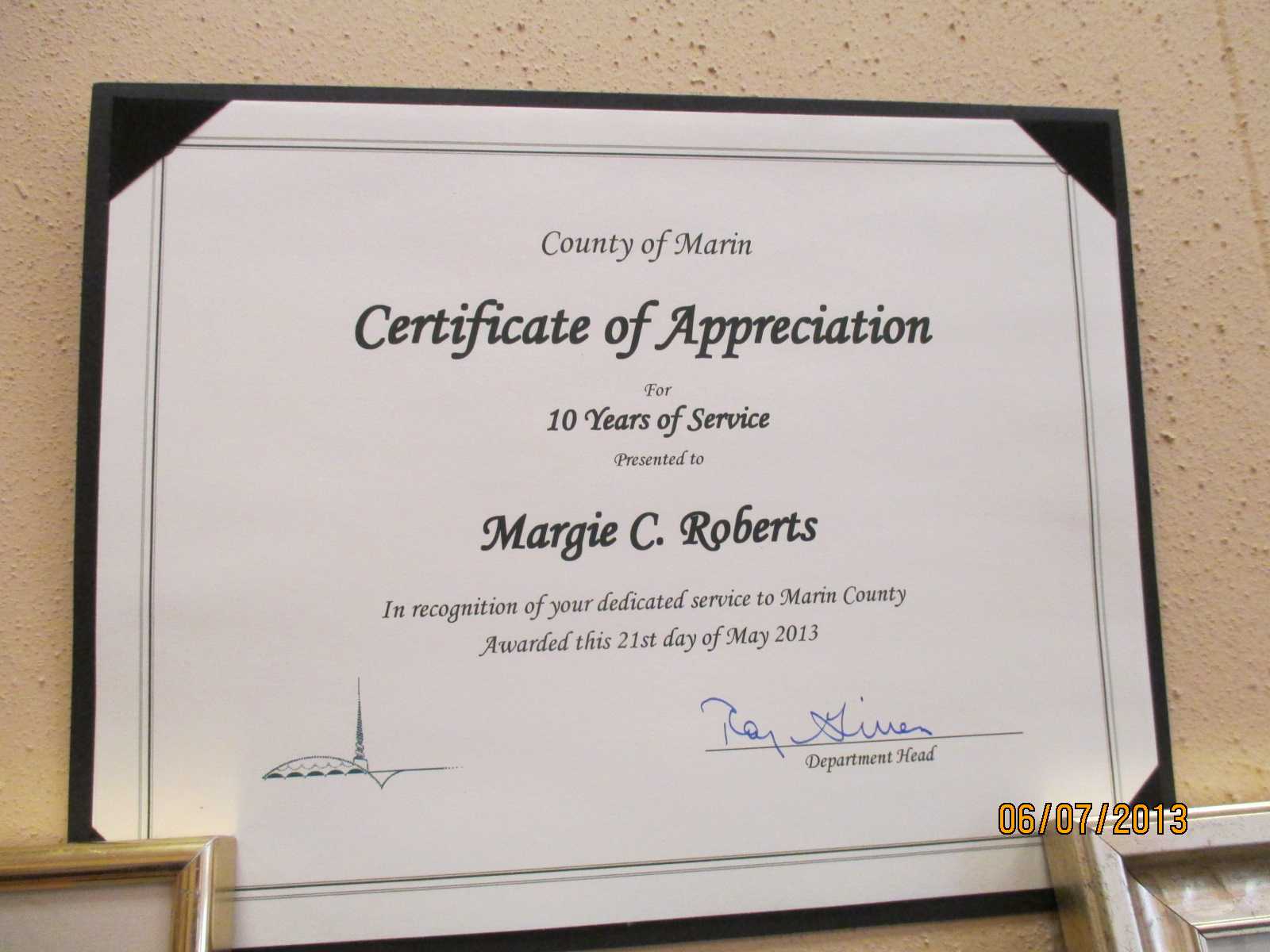 Certificate Of Appreciation | Enjoying My Journey With Certificate For Years Of Service Template