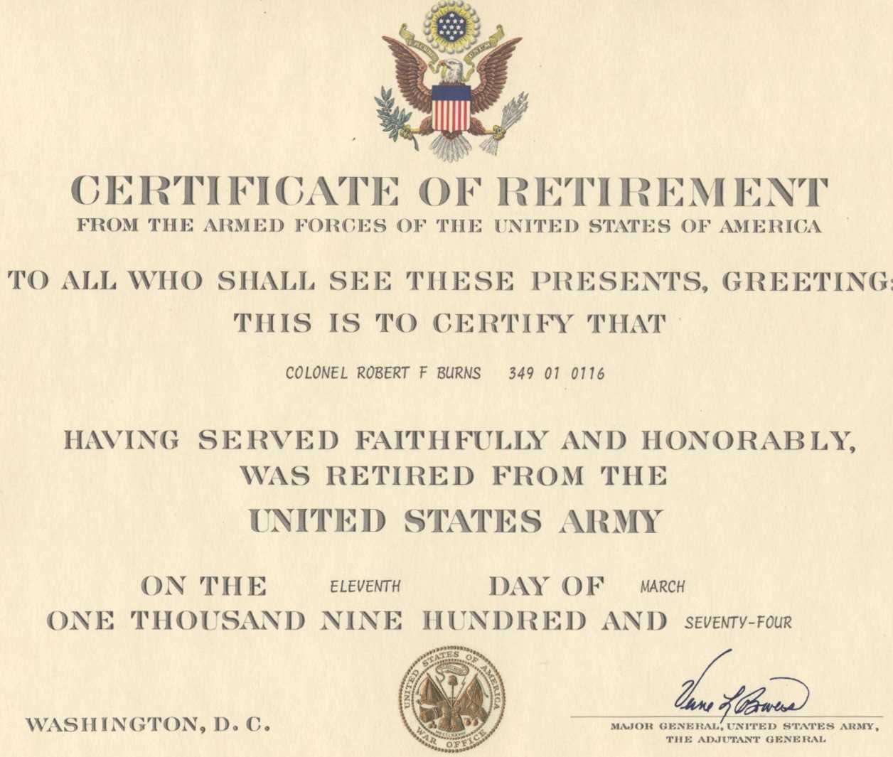 Certificate Of Appreciation Retirement - Calep.midnightpig.co Within Army Certificate Of Appreciation Template
