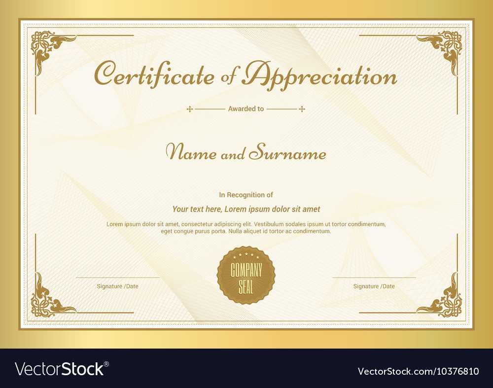 Certificate Of Appreciation Template For Certificates Of Appreciation Template