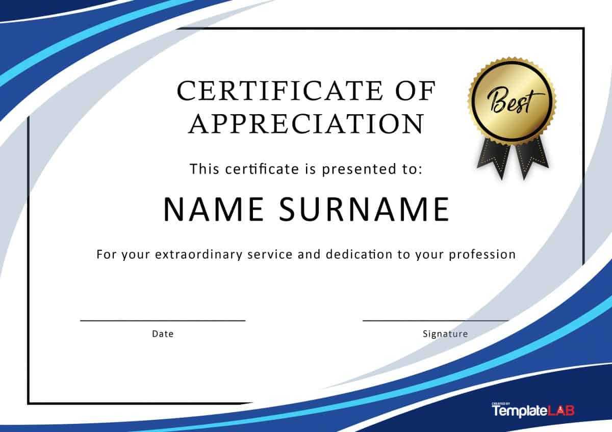 Certificate Of Appreciation Template Word Doc – Calep With Certificate Of Appreciation Template Free Printable