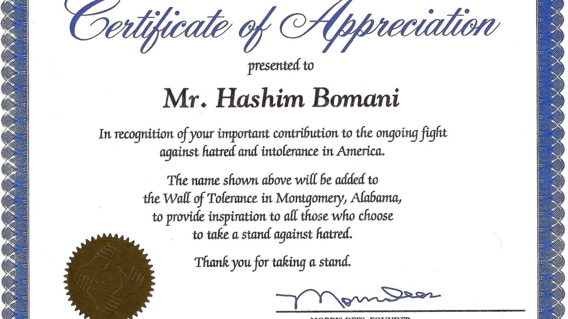 Certificate Of Appreciation Verbiage – Falep.midnightpig.co With Regard To Sample Certificate Of Recognition Template