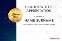 Certificate Of Appreciation Volunteer - Calep.midnightpig.co with Volunteer Award Certificate Template