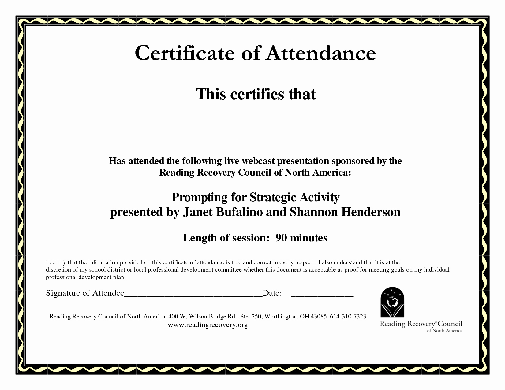 Certificate Of Attendance Templates – Calep.midnightpig.co Regarding Ceu Certificate Template