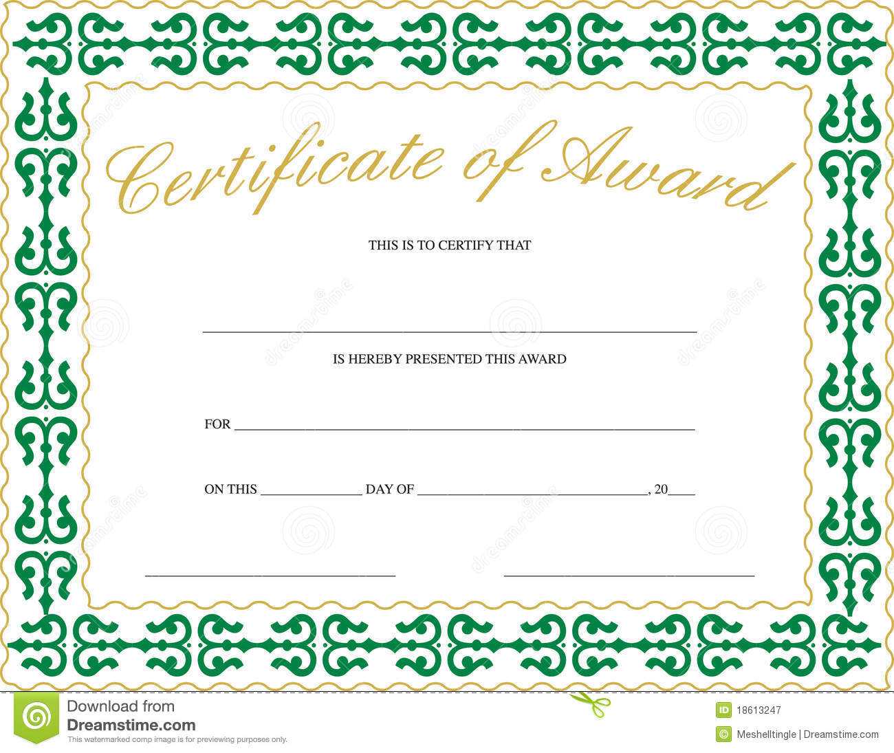 Certificate Of Award Stock Vector. Illustration Of Paper With Referral Certificate Template