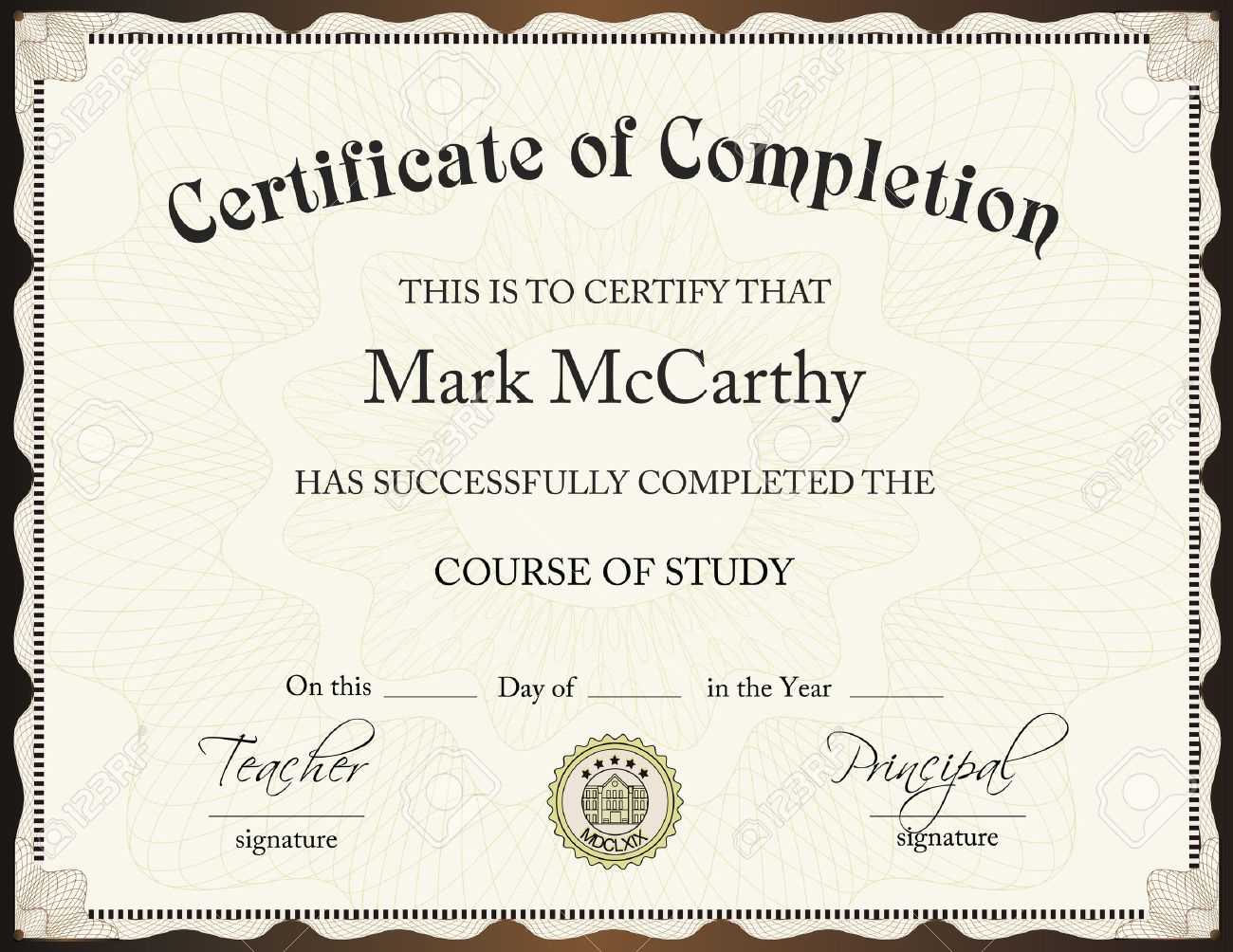 Certificate Of Completion Template Regarding Blank Certificate Of Achievement Template