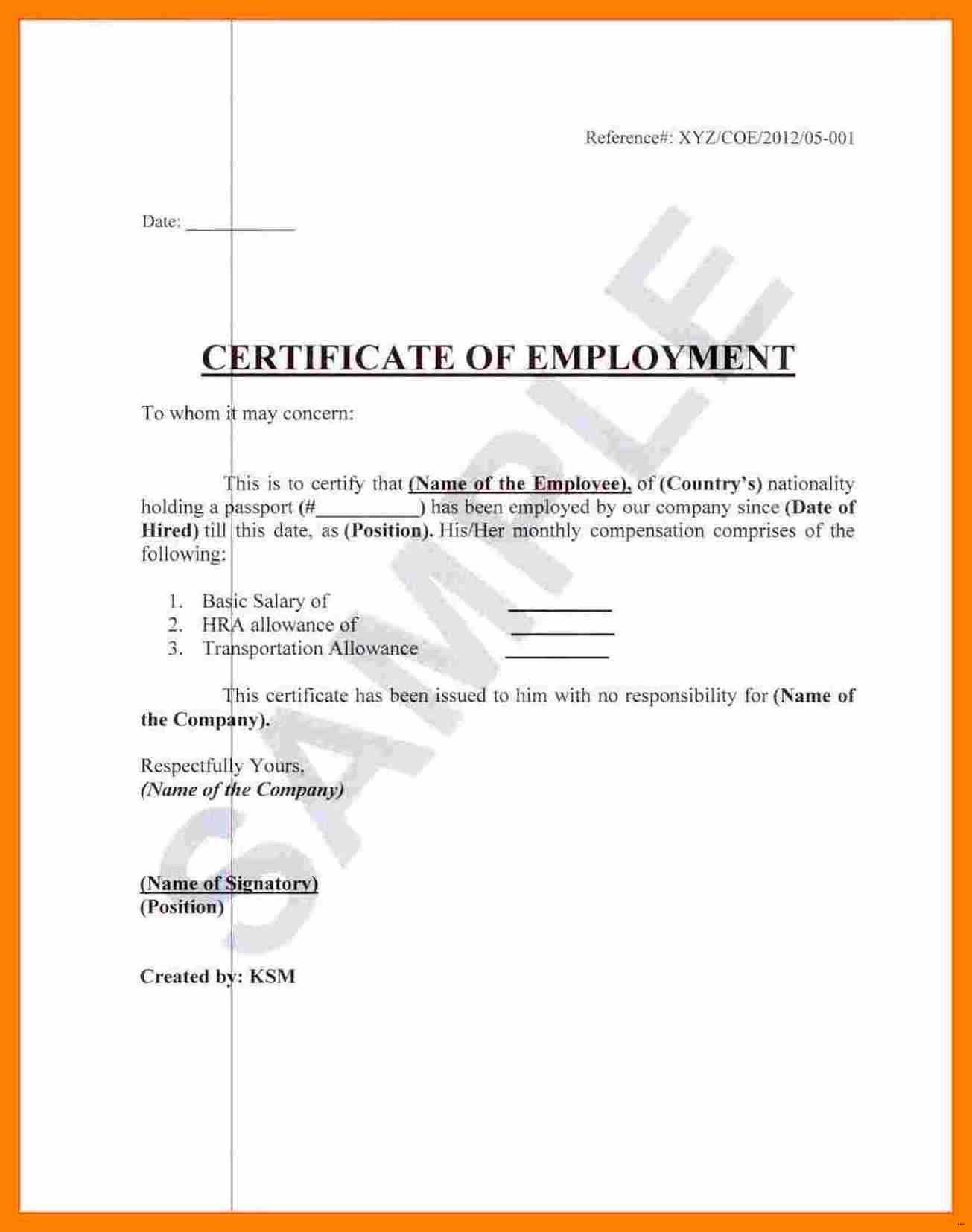 Certificate Of Employment Sample – Calep.midnightpig.co In Sample Certificate Employment Template