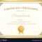 Certificate Of Excellence Template Gold Theme Inside Free Certificate Of Excellence Template