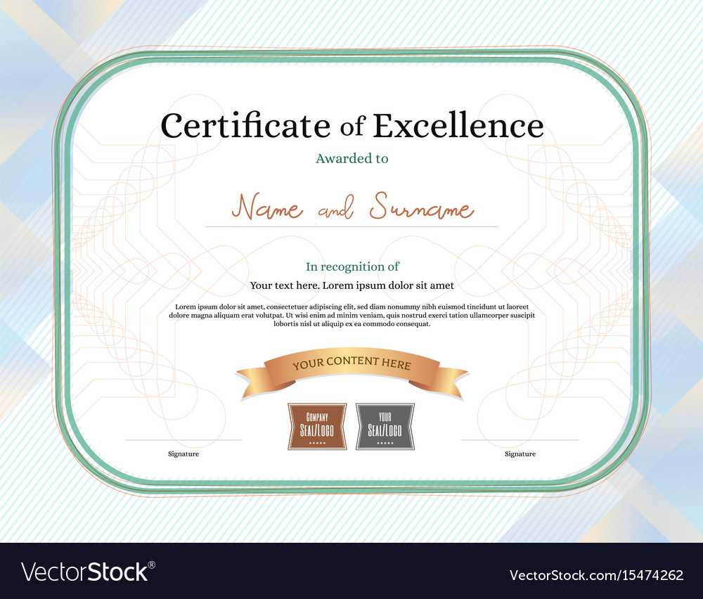 Certificate Of Excellence Template With Award Intended For Award Of Excellence Certificate Template