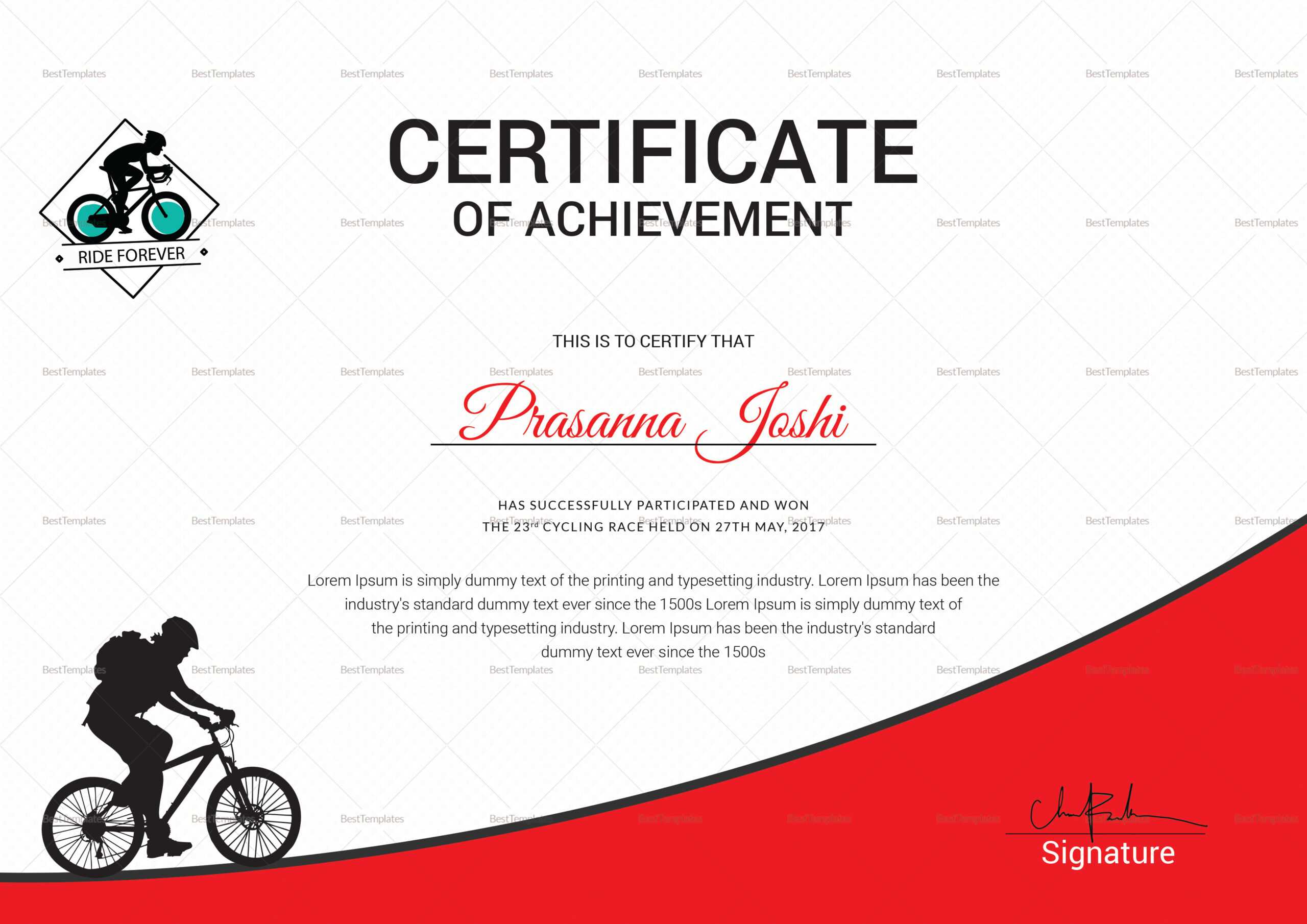 Certificate Of First Place Template Within First Place Certificate Template