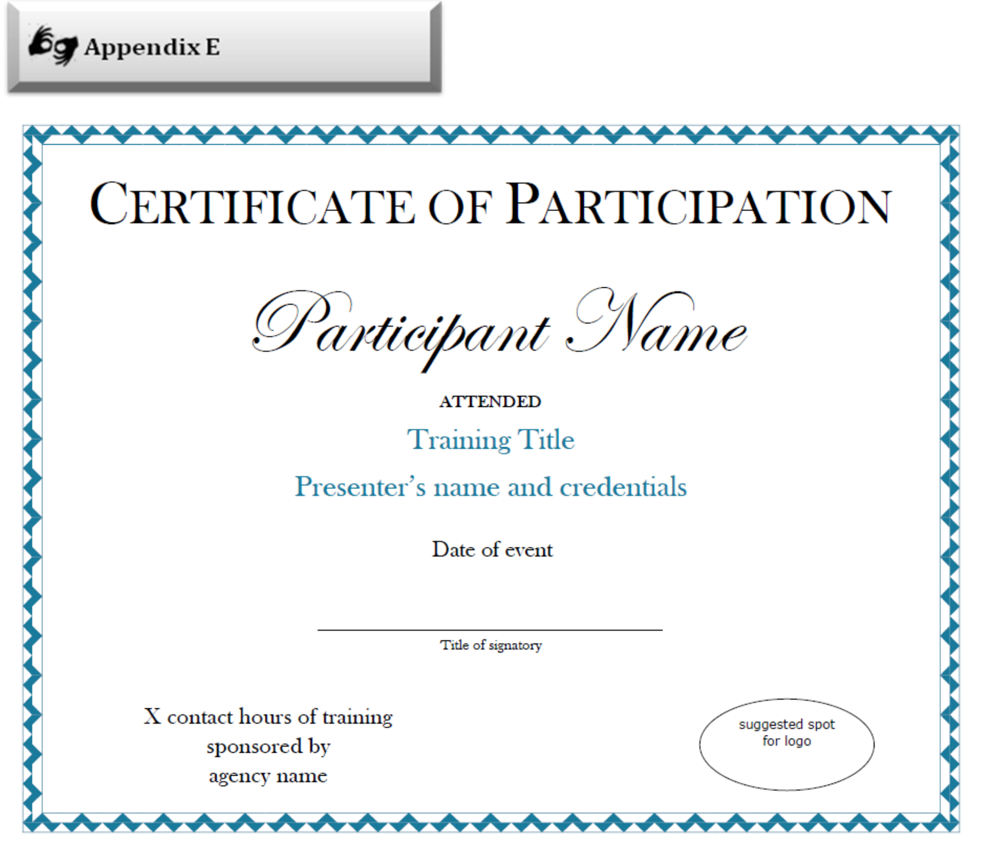 Certificate Of Participation Sample Free Download With Regard To Certificate Of Participation Template Pdf