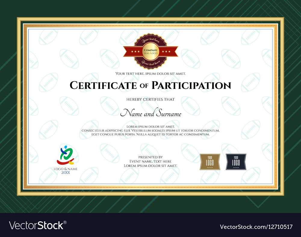 Certificate Of Participation Template In Sport The In Certificate Of Participation Template Pdf