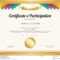 Certificate Of Participation Template With Gold Border Stock Intended For Participation Certificate Templates Free Download