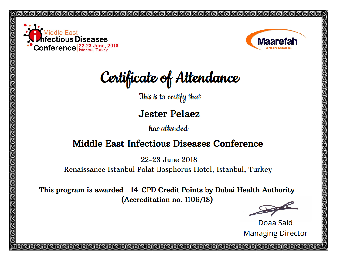 Certificate Of The Month – October 2018 – Maarefah Throughout Conference Certificate Of Attendance Template