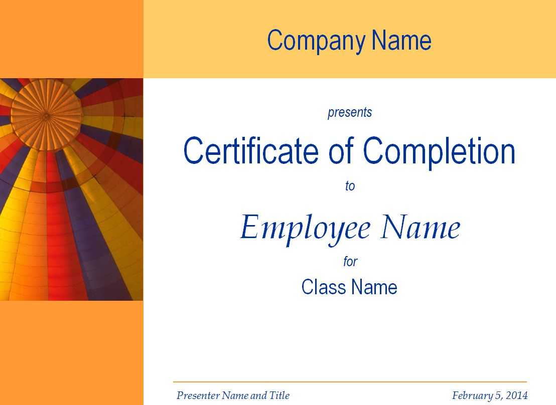 Certificate Of Training Completion Template Inside Free Training Completion Certificate Templates