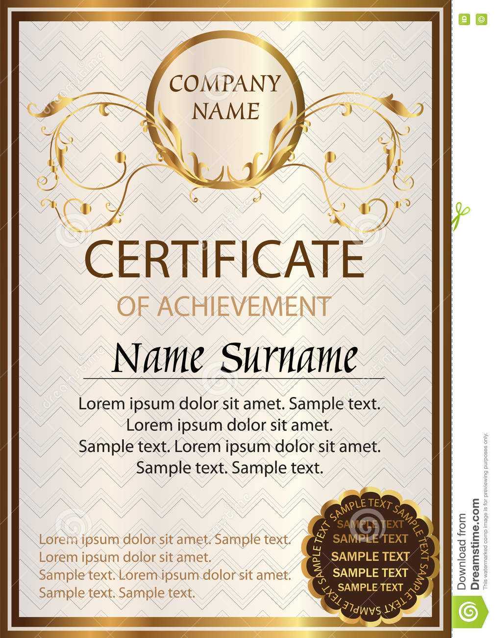 Certificate Or Diploma Template. Award Winner Stock Vector With Winner Certificate Template