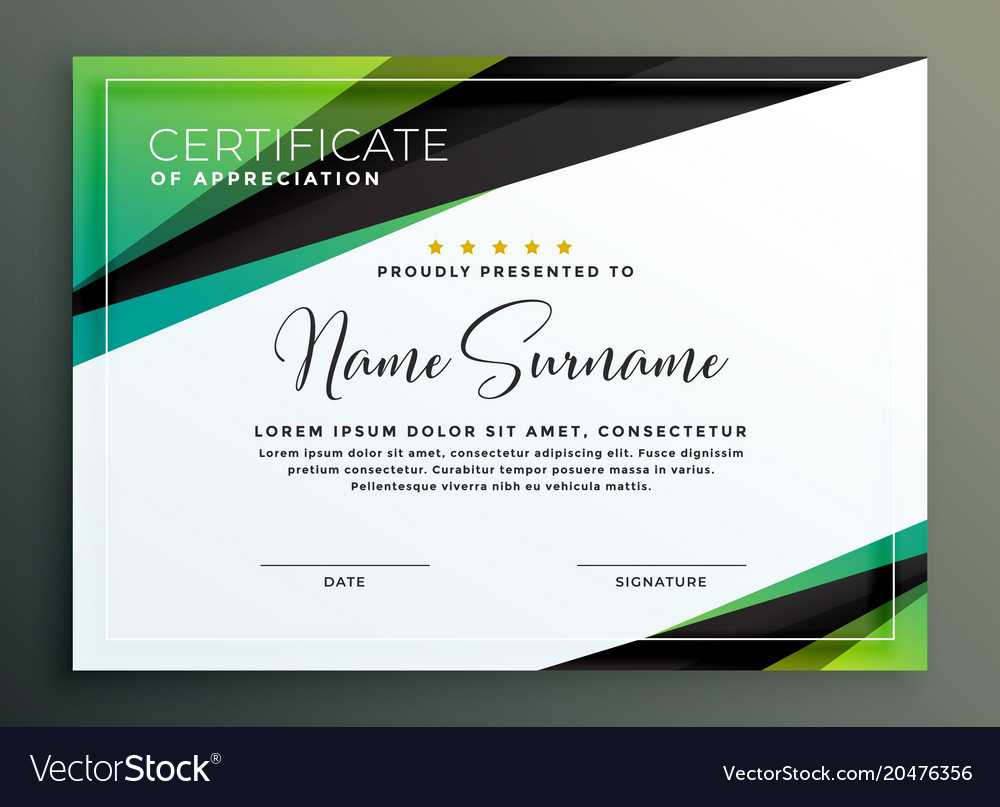 Certificate Template Design In Green Black Regarding Design A Certificate Template