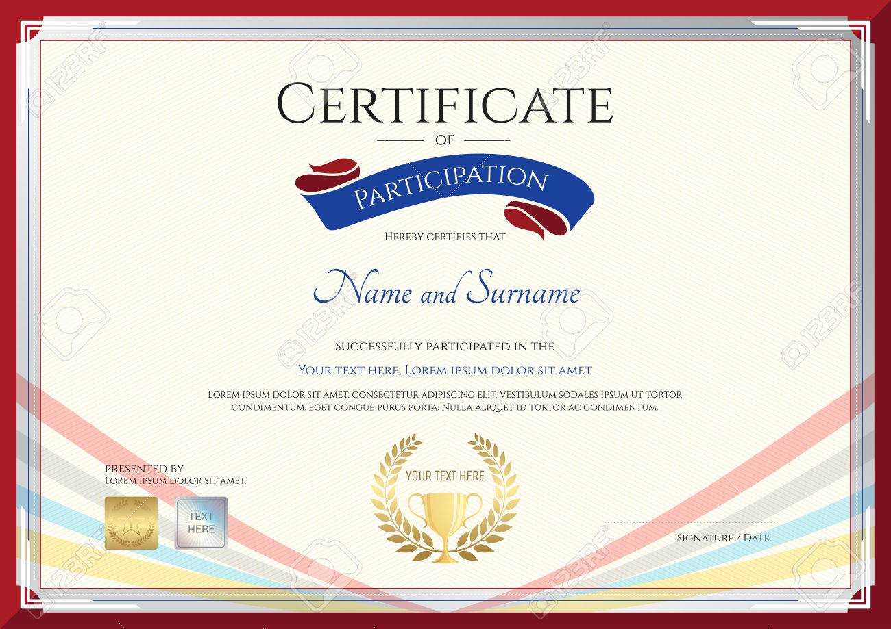 Certificate Template For Achievement, Appreciation Or Participation.. Intended For Templates For Certificates Of Participation