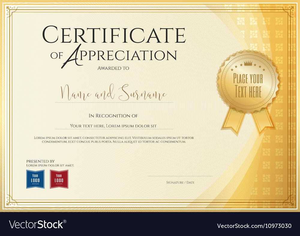 Certificate Template For Achievement Appreciation With Regard To Template For Recognition Certificate