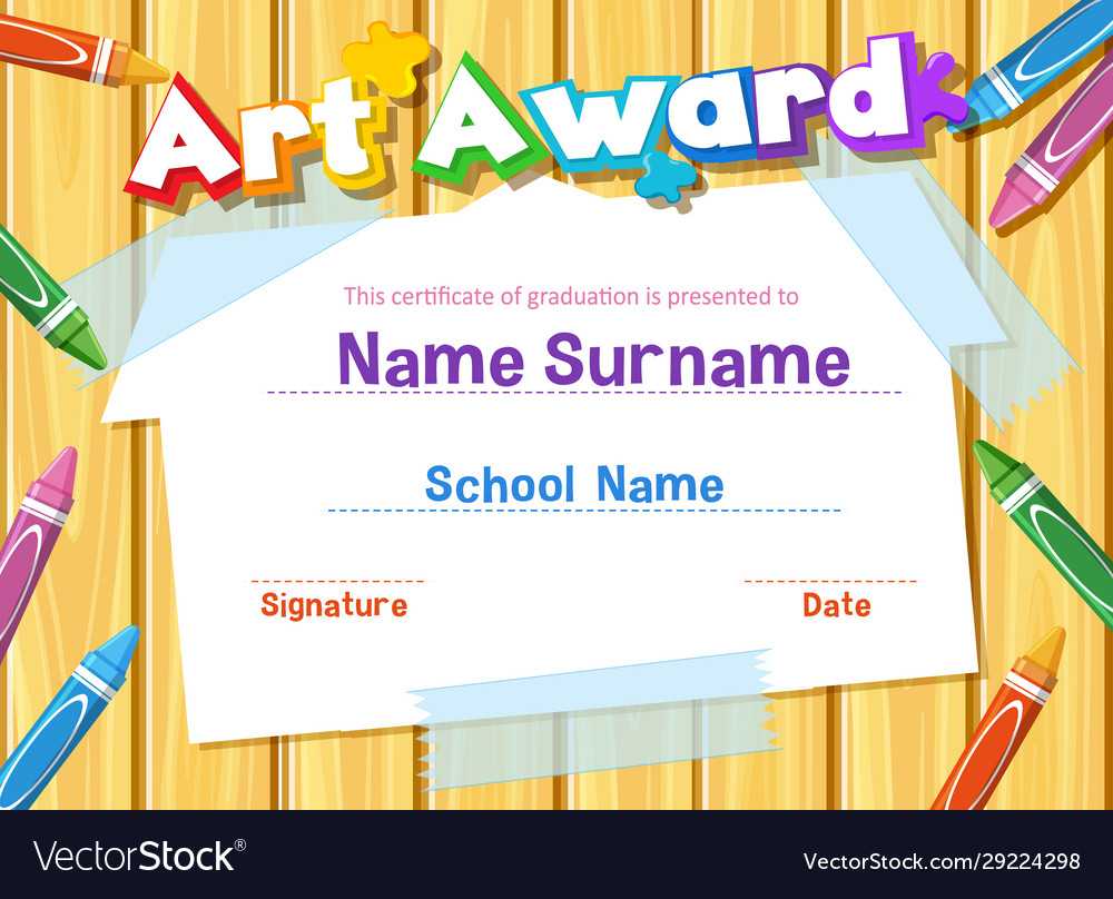Certificate Template For Art Award With Crayons In Art Certificate Template Free