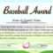 Certificate Template For Baseball Award Illustration Pertaining To Softball Certificate Templates