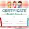 Certificate Template For English Award With Many Kids Within Certificate Of Achievement Template For Kids