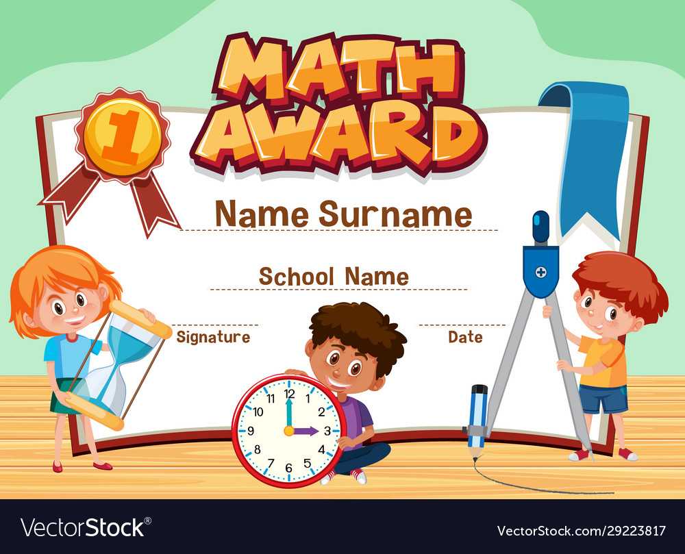Certificate Template For Math Award With Children In Math Certificate Template