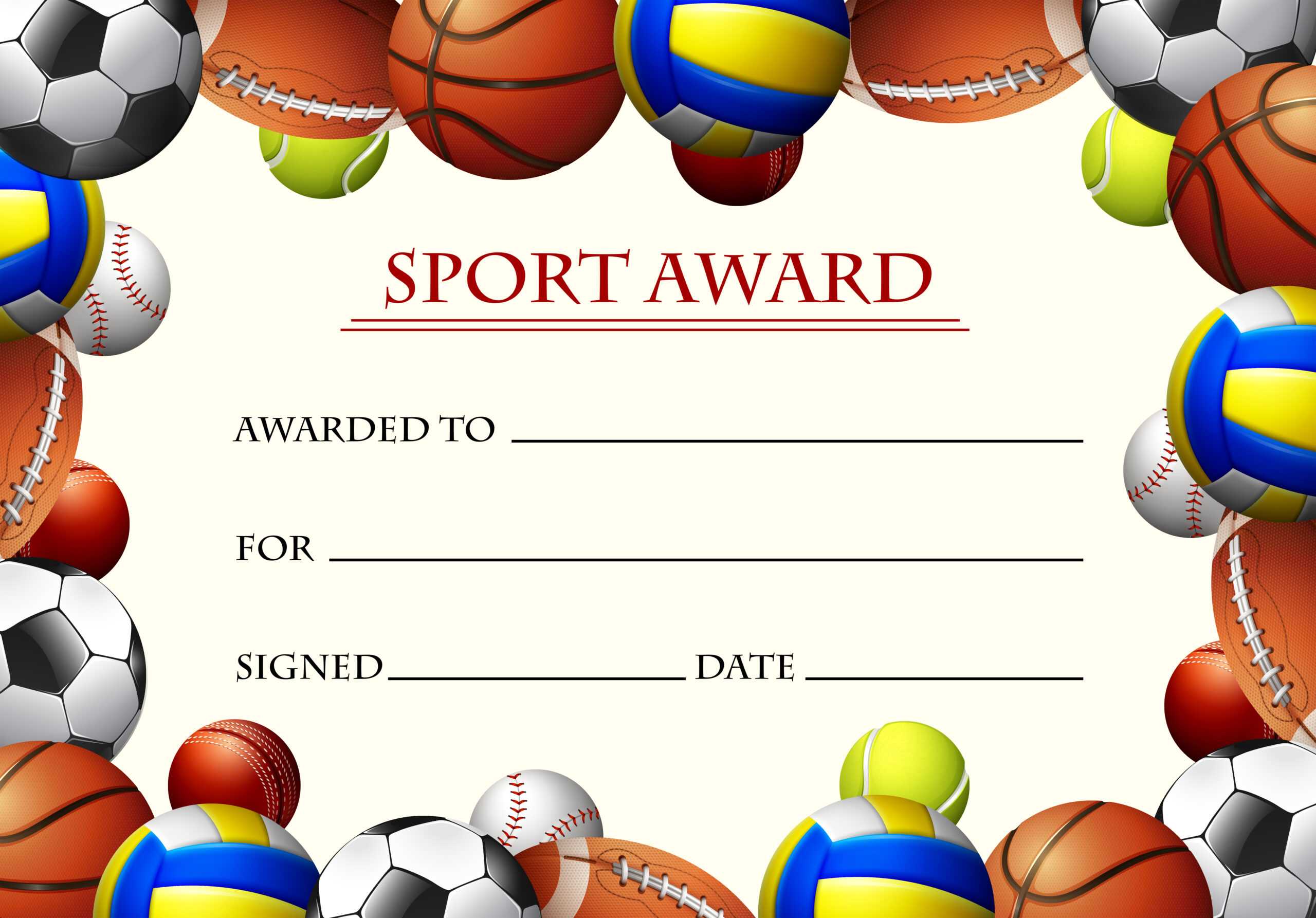 Certificate Template For Sport Award – Download Free Vectors Pertaining To Sports Day Certificate Templates Free