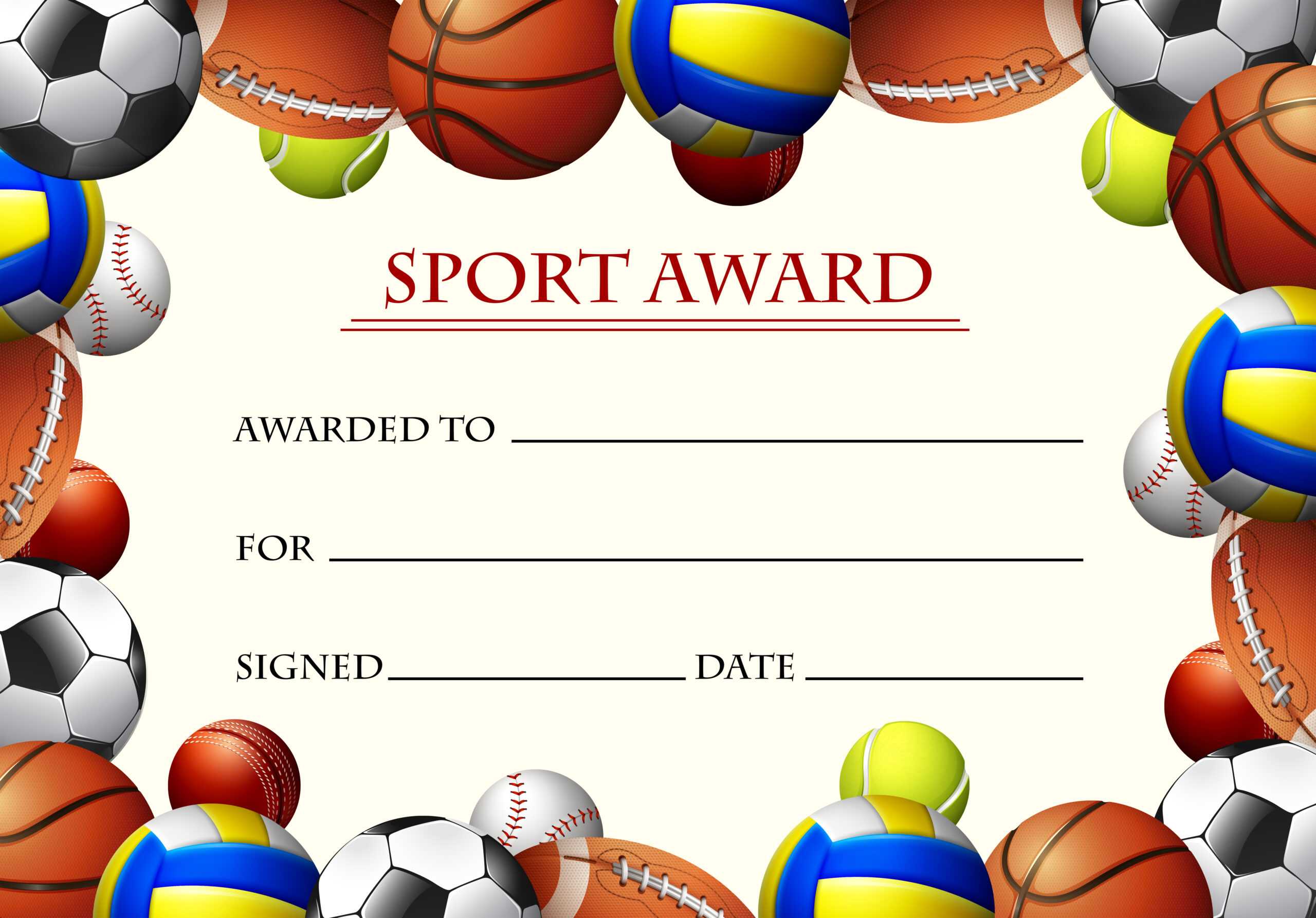 Certificate Template For Sport Award – Download Free Vectors Within Soccer Award Certificate Templates Free