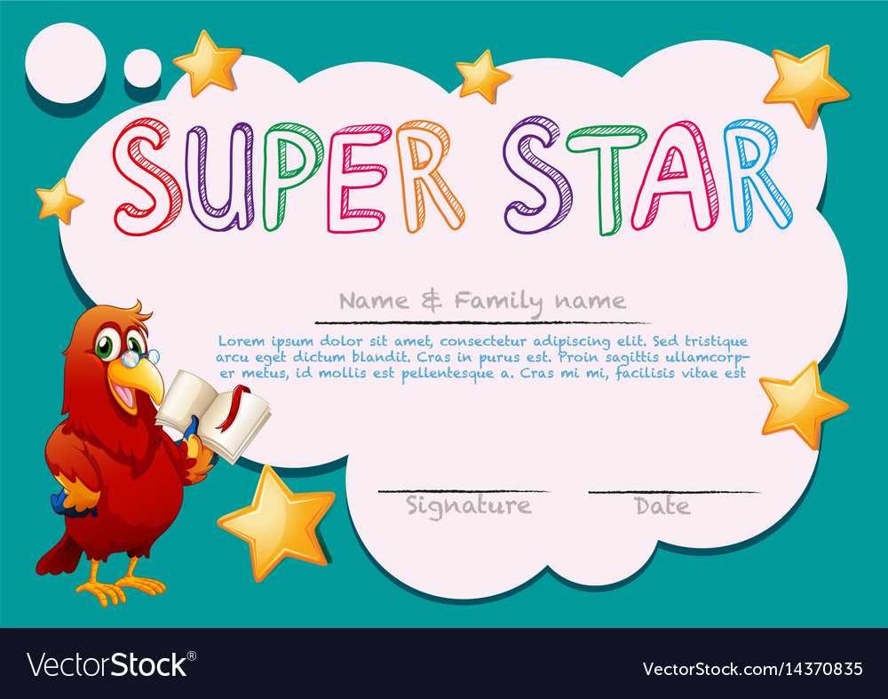 Certificate Template For Super Star Throughout Star Of The Week Certificate Template