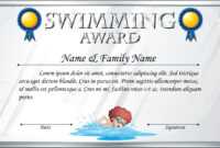 Certificate Template For Swimming Award Illustration with regard to Swimming Award Certificate Template