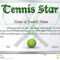 Certificate Template For Tennis Star Stock Vector With Free Softball Certificate Templates
