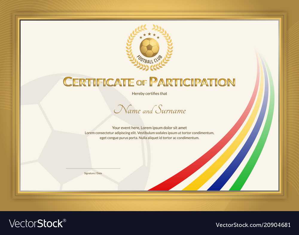 Certificate Template In Football Sport Color Intended For Football Certificate Template