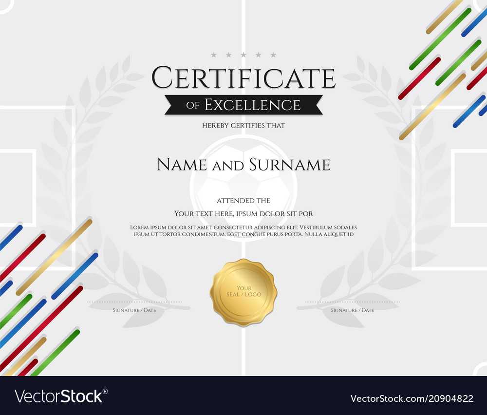 Certificate Template In Football Sport Theme With With Football Certificate Template
