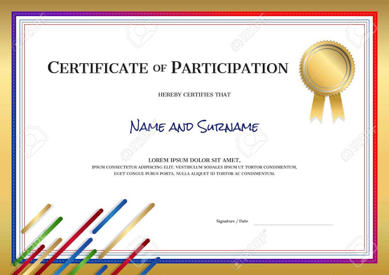 Certificate Template In Sport Theme With Border Frame, Diploma.. Pertaining To Certificate Border Design Templates