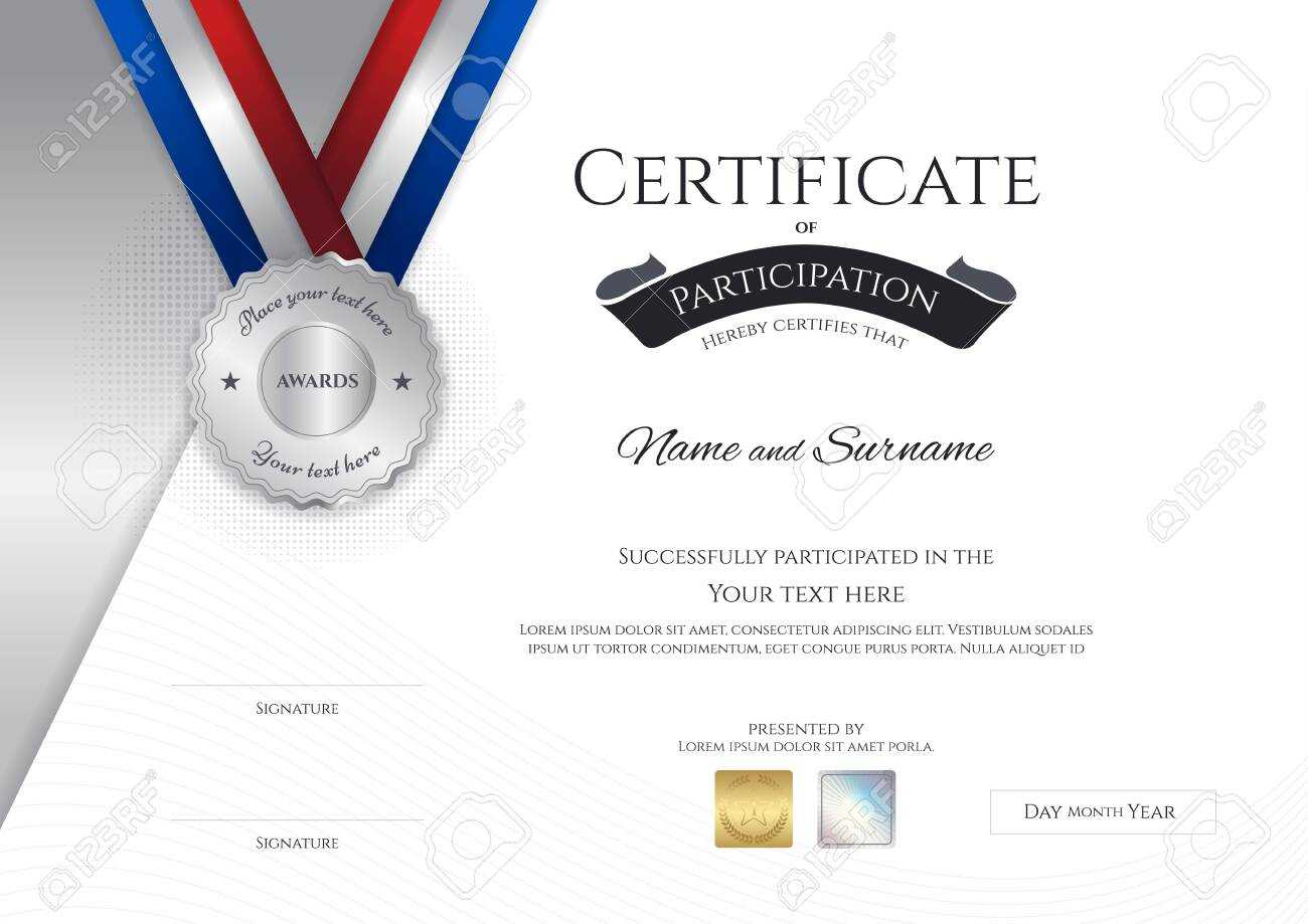 Certificate Template In Sport Theme With Border Frame, Diploma.. With Sports Day Certificate Templates Free