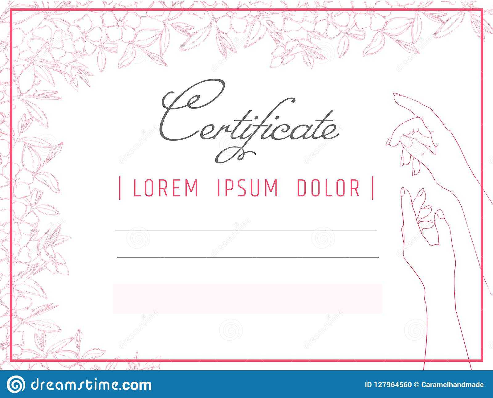 Certificate Template Manicure And Nail Design. Diploma Spa Inside Nail Gift Certificate Template Free
