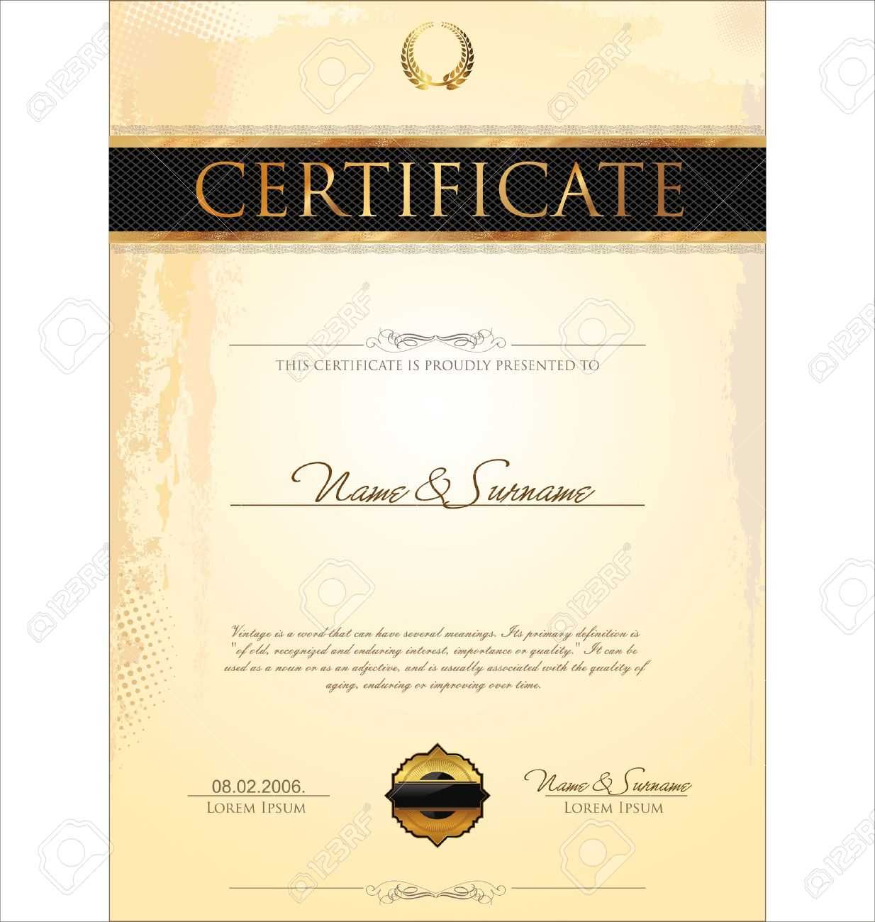 Certificate Template Pertaining To Free Stock Certificate Template Download