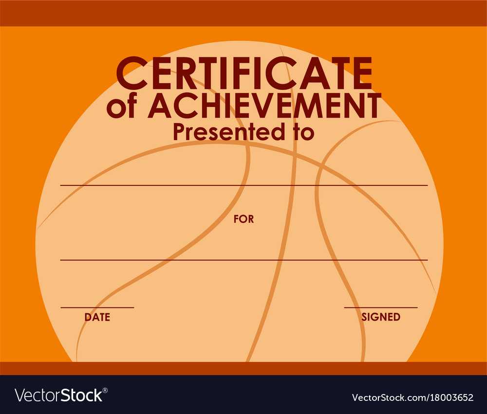 Certificate Template With Basketball Background Vector Image For Basketball Camp Certificate Template