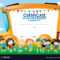 Certificate Template With Children And School Bus For Free Kids Certificate Templates