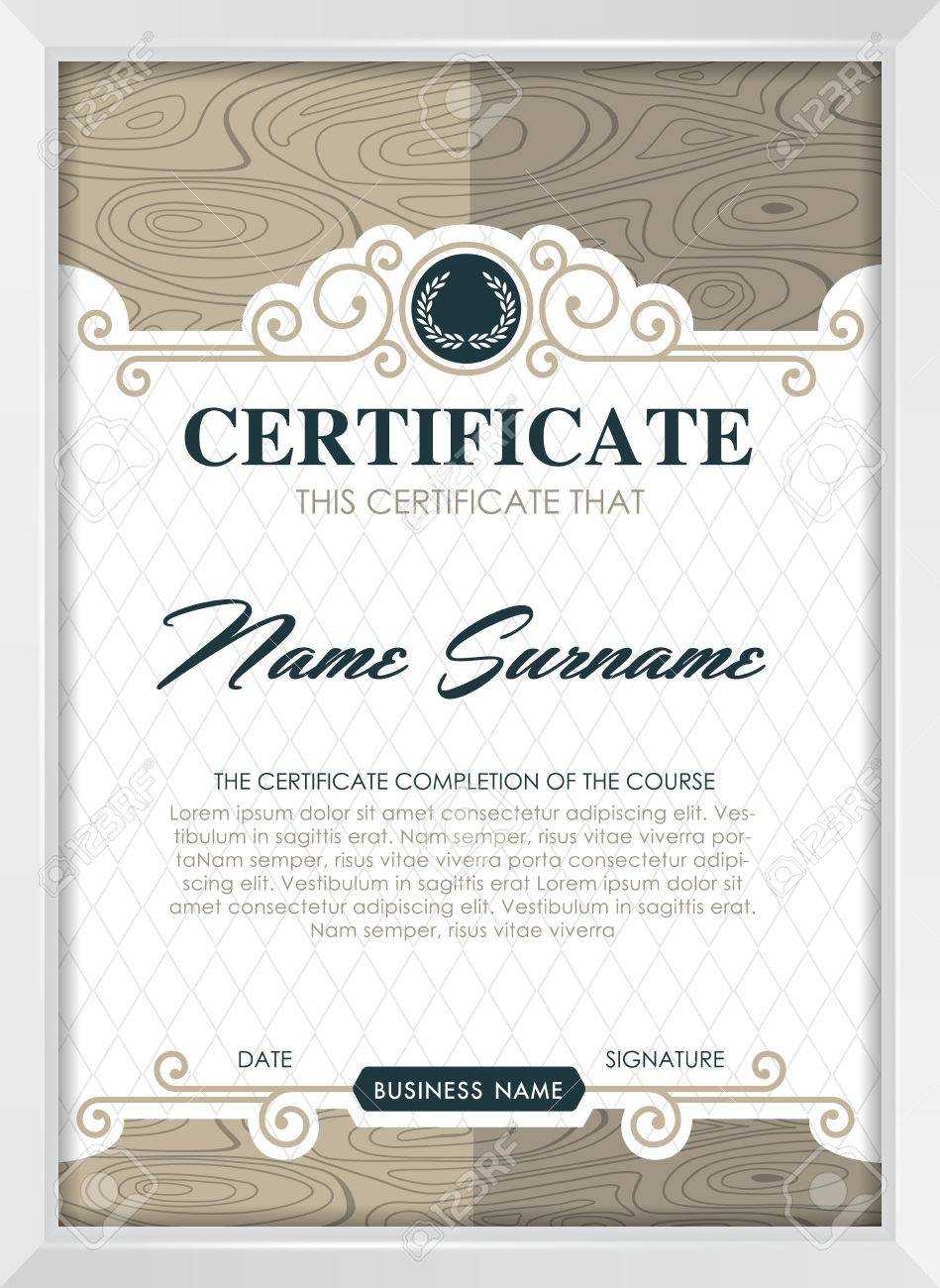 Certificate Template With Clean And Modern Pattern, Luxury  Golden,qualification.. Pertaining To Qualification Certificate Template