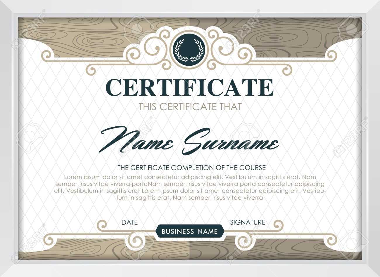 Certificate Template With Clean And Modern Pattern, Luxury  Golden,qualification.. Within Qualification Certificate Template