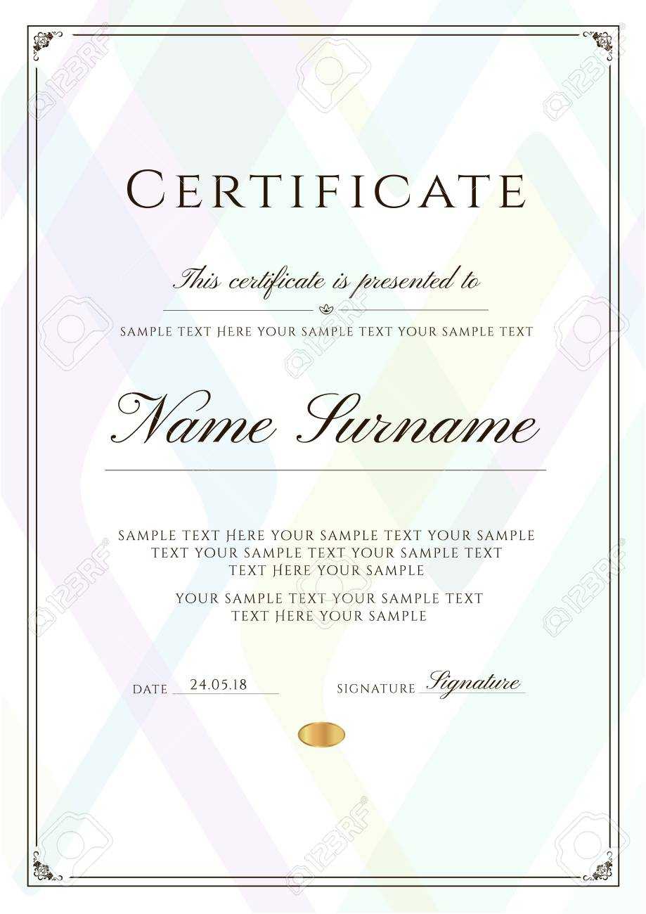 Certificate Template With Frame Border And Pattern. Design For.. Pertaining To Academic Award Certificate Template