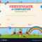 Certificate Template With Kids In Playground Inside Free Printable Certificate Templates For Kids