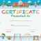 Certificate Template With Kids In Winter At School Illustration Pertaining To Certificate Templates For School