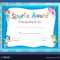 Certificate Template With Kids Swimming Regarding Certificate Of Achievement Template For Kids