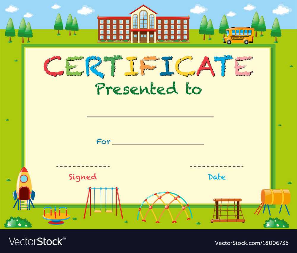 Certificate Template With School In Background Throughout Certificate Templates For School