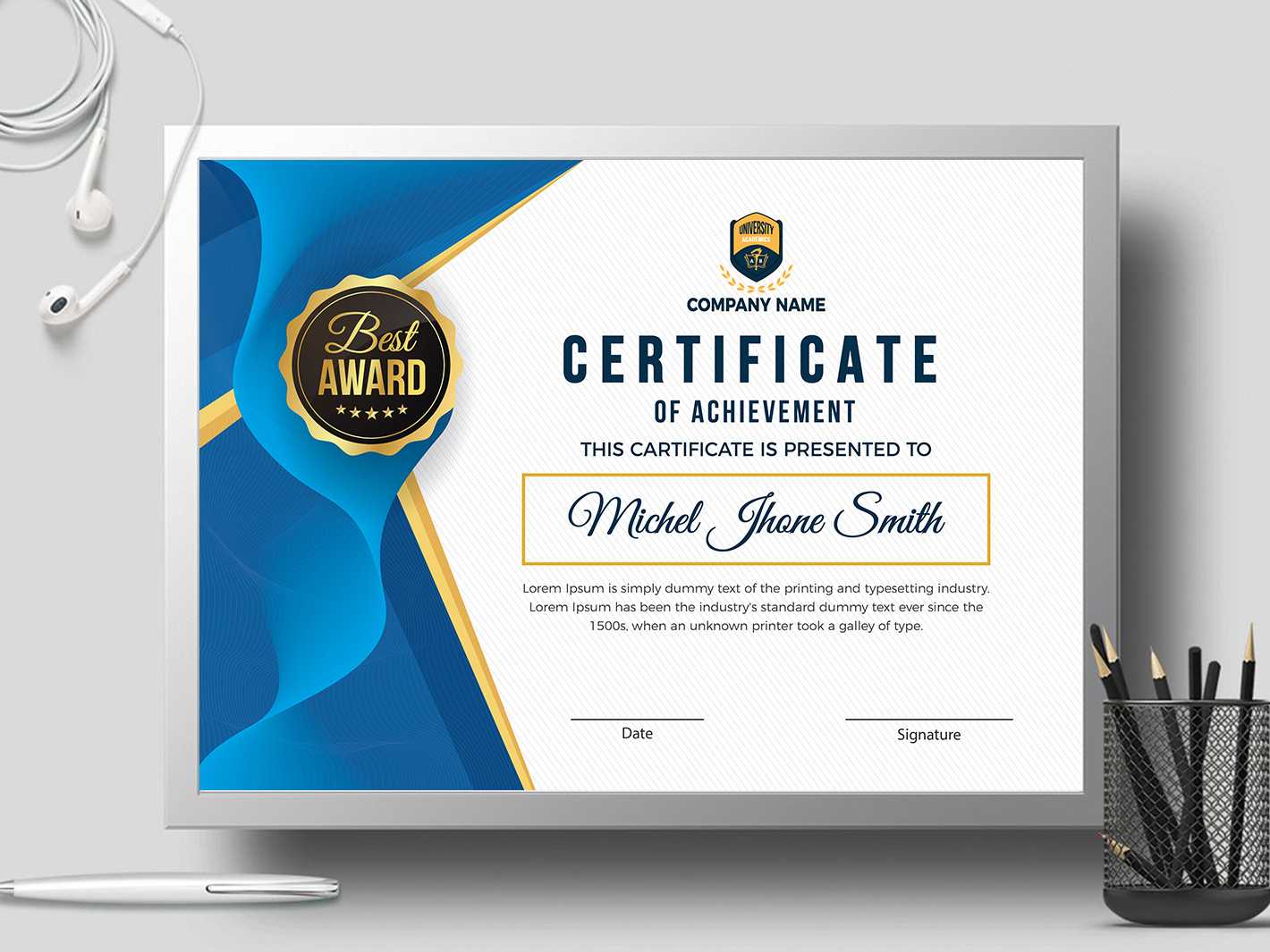Certificate Templatecreative Touch On Dribbble Pertaining To Landscape Certificate Templates