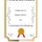 Certificate Templates inside Free Printable Certificate Of Achievement Template